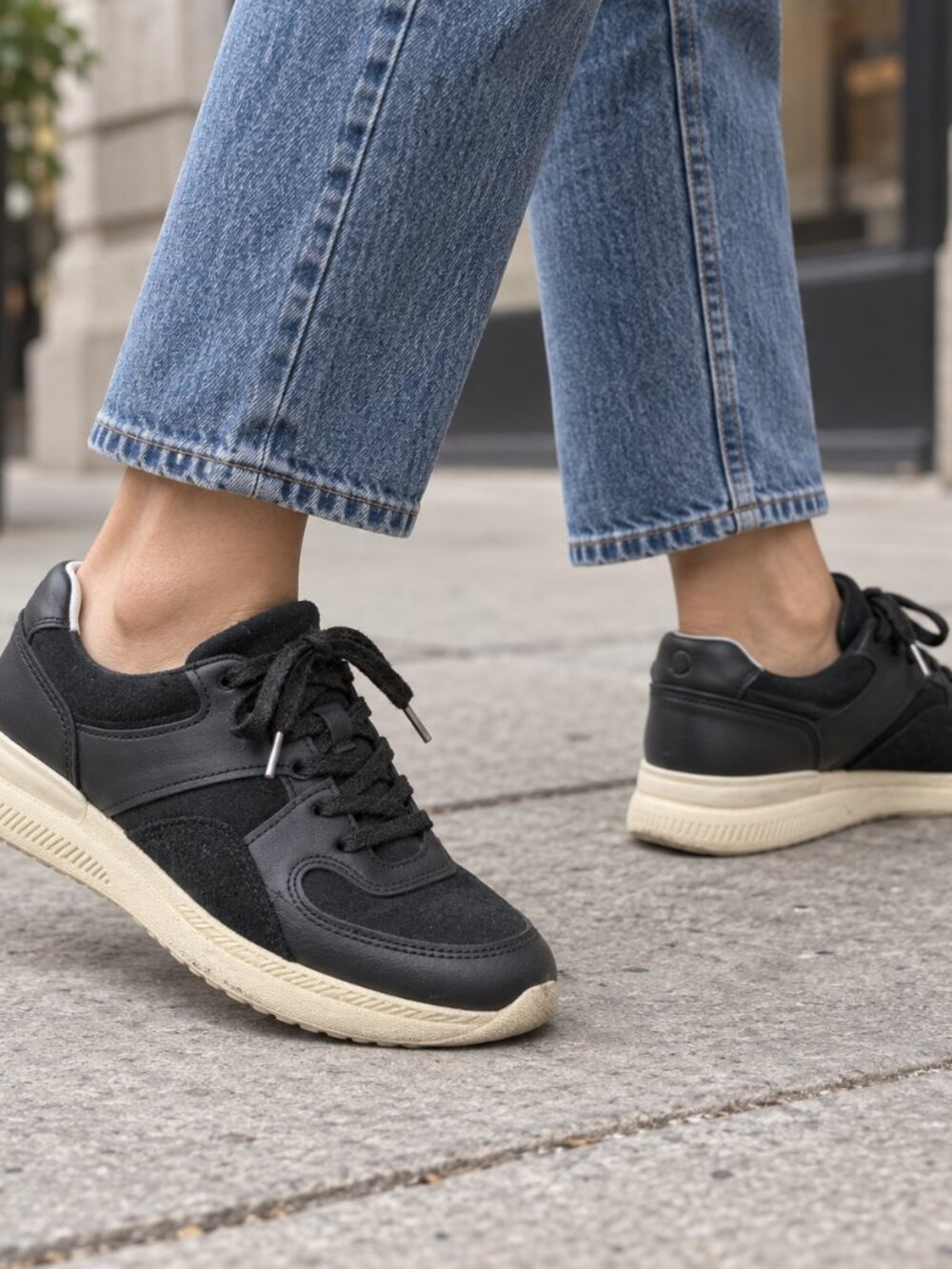 Everlane The Trainer Black Leather Sneakers Women’s 7 Men’s 5